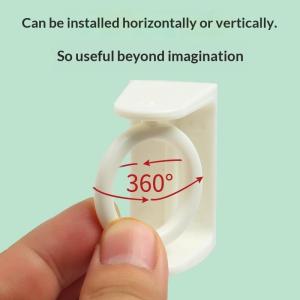 2 PCS Self Adhesive Curtain Rod Bracket 360 Degree Rotation Strong Adhesion For Bathroom Kitchen Bedroom Window