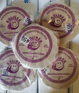 Kertas Nasi Coklat Bunga / Kertas Nasi Alas Bulat 25x25 Isi 150