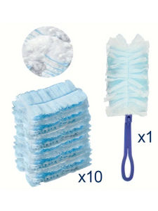 Multifunctional electrostatic duster with disposable rag hand-held brush for cleaning in multiple scenarios such as household