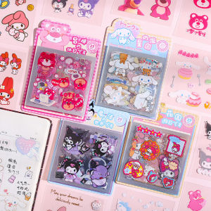 Sanrio Kuromi สติกเกอร์สติ๊กเกอร์การ์ตูน25แผ่นกล่องของขวัญ DIY กล่องสติกเกอร์กันน้ำสติ๊กเกอร์ไดอารี่น่ารักสติกเกอร์เด็กผู้หญิง