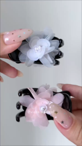 Kẹp tóc càng cua đính hoa voan Modleaf Lunea Clip Hàn Quốc