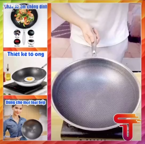 Chảo Tổ Ong Đáy Bằng 2 Quai Mẫu Mới SIZE 28CM Dùng Cho Mọi Loại Bếp. Chảo Inox Chịu Nhiệt An Toàn Chảo Không Nắp, Có Nắp Dùng Bếp Từ Chảo Đa Năng Cho Gia Đình - Lazada