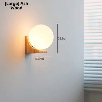 Minimalist Beechwood Spherical Wall Light