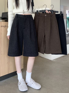 กางเกงขายาวทรงหลวมเอวสูงสีเทาสำหรับผู้หญิง กางเกงขายาวทรงหลวมสบาย ๆ ฤดูใบไม้ร่วง/ฤดูหนาว ใหม่ล่าสุด 2025