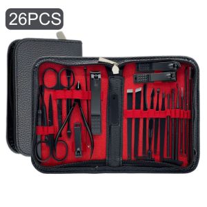 16/26Pcs Manicure and Pedicure Set Stainless Steel Nail Clipper Cutter Trimmer Reduce Bruised Nails Personal Care Tools