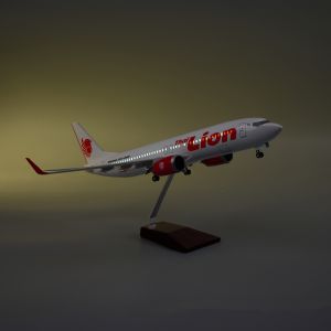 47CM collectible aircraft Model B737 Thai Lion Airways Airplane Diecast Resin with Landing Gear Wheels Light