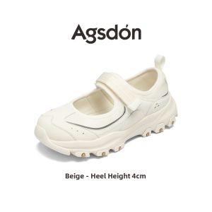 Agsdon | White Sporty Mary Jane Shoes Summer Thick Sole
