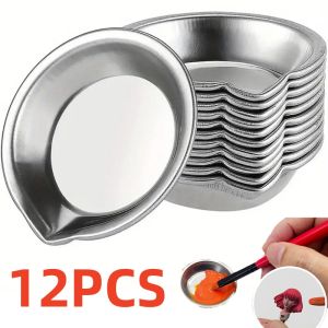 12pcs Stainless Steel Painting Color Bowls Oil Paint Trays Paint Color Mixing Cups Color Mixer Children DIY Painting Tools