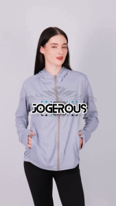 JOGEROUS - Jaket Olahraga UV Protection (UPF50+) - AIRism Jaket Mesh Hoodie Pocketable Casual Sporty