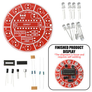 3–5V DC Voice-Controlled Rotating LED Running Lights DIY Electronics Kit with 10 LED Bulbs Soldering Practice Board Kit