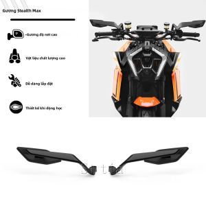 Gương Chiếu Hậu Xe Máy Mới 2025 Dành Cho KTM 1290 Super Duke R 1390 Super Duke R EVO Kiểu Cánh Gió Stealth Màu Đen Làm Từ Nhôm CNC