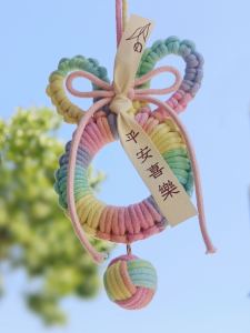 Macrame Rabbit Car Hanging Ornament Handmade DIY Material Kit เครื่องประดับรถยนต์ที่ทำด้วยมือจากจีนแผ่นดินใหญ่