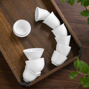 Dehua White Porcelain Tea Cup Kung Fu Small Tea Cup Single Cup Tea Appreciation Cup Tea Bowl Ceramic Tea Set White Custom Logo Enterprise