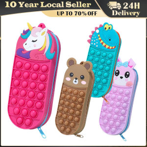 Animal Pencil Case Sensory Pop Pencil Case Fidget Funny Sensory Pen Bag for Travel Girl Fun Boy Preschool Home School Pressable Stress Relief Pencil Case Cute Waterproof School Supplies Organizer For Kids & Teens Pencil Stationery Storage Bag
