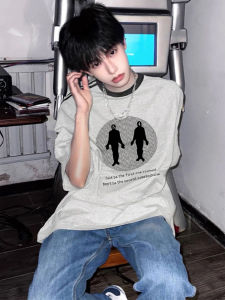 Áo Thun Nam Tay Ngắn Cotton Nguyên Chất Mùa Hè Dáng Rộng in Họa Tiết Thời Trang Cổ Tròn Chống Khuẩn Thiết Kế Mỹ