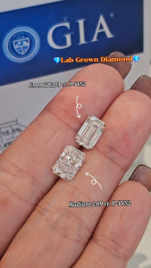 Syn diamond เพชรร่วง Emerald Shape 2.03 Ct.D-VVS2 / GIA CERT. เหลี่ยมสวย ไฟเด้งทุกองศาLab grown diamond #332