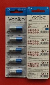 Pin 12V A27 Voniko vỉ 5 viên thay chuông điều khiển cửa cuốn Pin  - VPP Bảo An