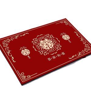 Wedding Entrance Mat Anti-Slip Celebration Red Decorative Carpet Modern Chinese Style Mixed Fabric Machine Washable Entrance Rug