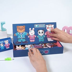 LẮP GHÉP GIA ĐÌNH NHÀ GẤU hộp nam châm cho các bé từ 1 2 3 4 tuổi thay đổi trang phục cho các thành viên nhà gấu