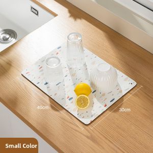 Kitchen Anti-Slip Soft Pad Silicon Dendroid Absorbent Tray Mat Rectangular Shape Dining Coaster Heat Resistant Tableware Pad