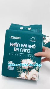 TẶNG MÓC TREO_Thùng 04 túi Khăn vải rút đa năng EcoWipes túi treo tường 500gr siêu dày dặn