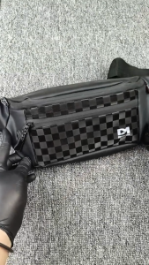 Tas Selempang Pinggang Pria Bahan Balon Halus Waterproof Seri Motif Kotak- Kotak