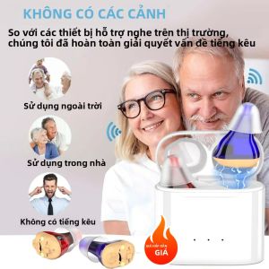 Máy Trợ Thính Vô Hình Có Thể Sạc Lại Dành Cho Người Cao Tuổi Bộ Khuếch Đại Âm Thanh Mini Không Dây Thiết Bị Nghe Cho Người Cao Tuổi