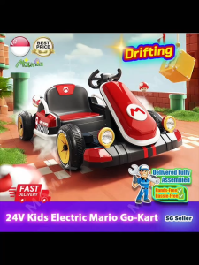 🎉NEW🎉【SG Ready Stock】24V Kids Electric Mario Drfiting Retractable-Length Go-Kart With Remote Control➕Music➕LED Lighting★Children Electric Rideon Toy Car✅1-7 Years Old✅Christmas/Birthday Gift/Presents✅