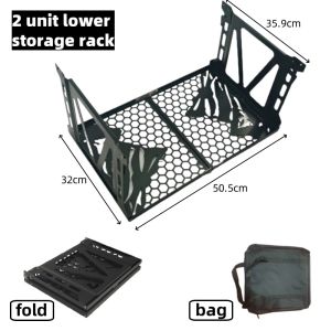 Outdoor Camping IGT Table 2-Unit Folding Hanger Compatible with Standard IGT Table Portable 4-Fold Storage Rack