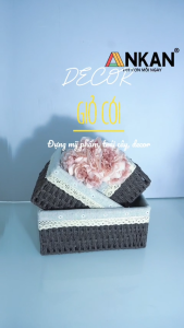 Giỏ Đựng Đồ Đựng Mỹ Phẩm Đựng Đồ Ăn Vặt Để Bàn Decor Chụp Ảnh Sản Phẩm Lót Vải Vintage