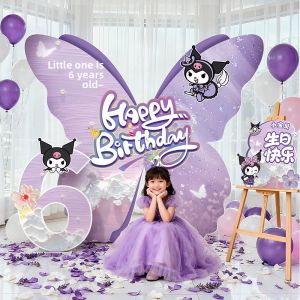 QIANHUAJIAN | Birthday Party Decoration Kt Plate Balloons Atmosphere Props