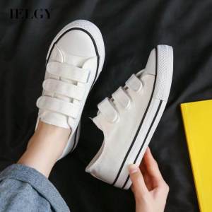 IELGY comfortable low-cut Korean style velcro canvas shoes women
