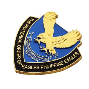 【MODOMOMA】 3.15 Inches The Fraternal Order of Eagles Emblem Stickers for Car Waterproof Design 3M Alloy Metal Philippine Eagles Logo Sticker for Bicycle Motor Auto Bull for Ate A397