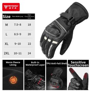MOTOWOLF | Thermal Waterproof Anti-cold Carbon Fiber Leather Motorcycle Gloves