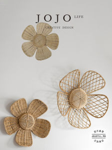 Nordic Style Wall Decoration Creative Wicker Weaving Background Wall Flowers Wall Plaque Handmade Craft Home Decor Accessories