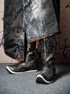 Giày Bốt Thời Trang Mùa Xuân Phong Cách Trung Hoa Cổ Tích Giày Bốt Cao Đến Giữa Bắp Chân Cho Nam Và Nữ