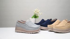 LUOXIWEI Loafers Shoes for Women Fashion Flat Shoes 5CM High Heel Loafers Ladies Casual Walking Platform Heels Wedges Soft Shoes on Sale