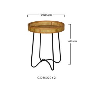 Natural Rattan Woven Japanese Style Coffee Table Handmade Rattan Stool Living Room Balcony For Home Small Apartment B & B Glass Height round Table Coffee Table