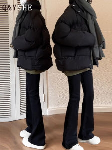 Black Fleece Lined High Waist Slimming Elastic Bootcut Jeans Womens Casual Cotton Stretch Denim Pants Autumn Winter New Style