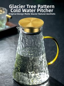 CRISTALGLASS | Stylish Glacier Pattern Glass Water Jug Durable High Temperature Resistant Explosion Proof