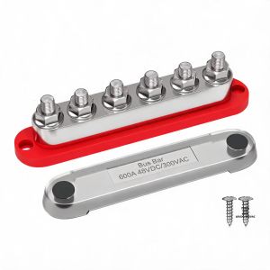 Bộ Phân Phối Điện Công Nghiệp Thanh Dẫn 600A 12V 24V 48V Với 6 X 3/8 M10 Studs Bộ Đầu Nối Pin Cho Hệ Thống Năng Lượng Mặt Trời Ngoài Lưới Điện