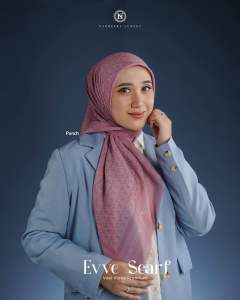 HARGA PROMO - EVVE SCARF HIJAB SEGIEMPAT VOAL MOTIF EXCLUIVE BY NADHEERA LUXURY