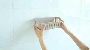 Wall Mount Bathroom Shelve Storage Basket Toothbrush Shelf Hanging Holder Basket Organizing Shelf Moisture Proof