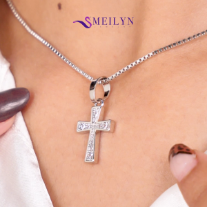 MEILYN Liontin Salib Motif Permata Baris All Series