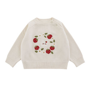 YOEHYAUL | Áo Sweater Nữ Trẻ Em Chống Gió Có Thêu Hình Thỏ