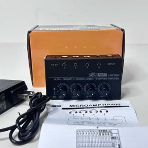 Ultra Compact 4-Channel Stereo Headphone Amplifier with Super Bass and Dynamic Volume Control