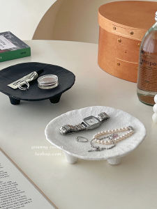 Nordic Ceramic Storage Plate Perfume Jewelry Display Tray Entrance Desktop Organizer High-End Artistic Tray Decorative Piece