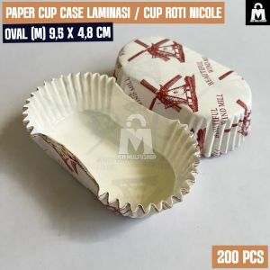 Paper cup case laminasi (M) oval / cup roti 95 x 48 cm isi 50 pcs