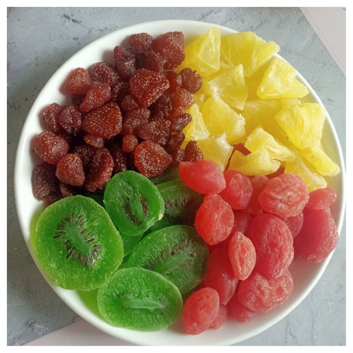 🔥ผลไม้อบแห้ง ผลไม้รวม 4 ชนิด 🔥 🍓สตอเบอร์รี่, 🥝กีวี่, 🍍สับปะรด, 🍑แอพริคอ ...