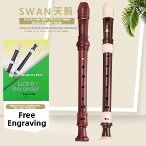 SWAN | Engraved Name Beginners English Baroque Flute 8 Holes G Tuned